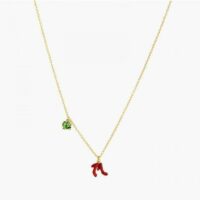 Collier pendentif verre facetté et souliers le magicien d'oz Rouge N2 by les Néréides