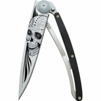 Couteau de poche pliant LATINO SKULL ébène noir L12.9 cm Noir Deejo