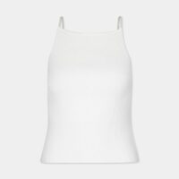 Crop Top Drew maille coton bretelles perles Blanc Musier