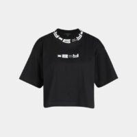 Crop top coton organique Noir Obey