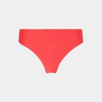 Culotte de bain brésilienne échancrée côtelée Rouge Seafolly