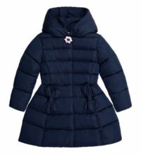 Doudoune à capuche évasée Bleu Charabia