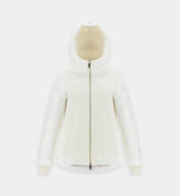 Doudoune ajustée à capuche mi-longue Beige Herno