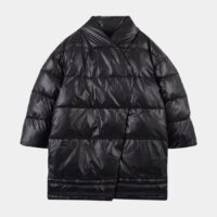 Doudoune longue oversize Noir Designers Remix