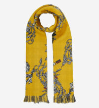 Echarpe large florale et tartan Jaune Escada Sport