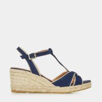 Espadrilles compensées Ante suède Bleu Kanna