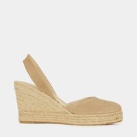 Espadrilles compensées Menorca Serraje suède Beige Mint & Rose