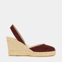 Espadrilles compensées Menorca Serraje suède Rouge Mint & Rose