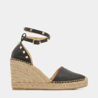 Espadrilles compensées Nadilo cuir clous Noir Maypol