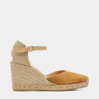 Espadrilles compensées Nantes cuir suédine Beige Maypol