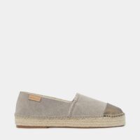 Espadrilles plates Amalfi bout cuir canvas Beige Mint & Rose