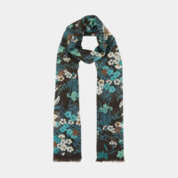 Foulard Serenita imprimé floral laine Marron Marina Rinaldi