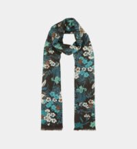 Foulard Serenita imprimé floral laine Marron Marina Rinaldi