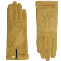 Gants Hedy Saumur Miel Doublure en Soie Jaune Agnelle