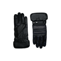 Gants Marvin Noir tactiles Moka Cuff Noir doublure en Alpaga Noir Agnelle