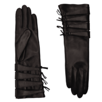 Gants Muse Long Noir tactiles Doublure Soie Noir Agnelle