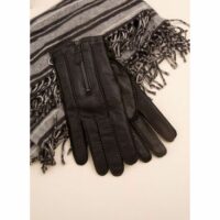 Gants Nicolas Noir doublure 100% Cachemire Noir Agnelle