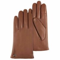 Gants  femme cuir lissse doublé mico-fourrure Marron Isotoner