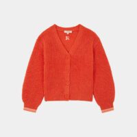 Gilet Aurore droit en maille mousseuse Orange Catimini