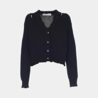 Gilet ajusté court en coton Noir Marni