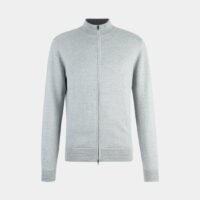 Gilet droit zippé coton jersey Gris Hackett London