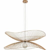 Grande suspension LIBELLULE métal champagne Ø100 cm 60W Beige Forestier