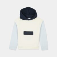 Hoodie Bob droit coton bio molleton tricolore Blanc Cadet Rousselle