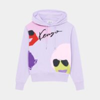 Hoodie ajusté 'KENZO Tribute' en coton bio Violet Kenzo