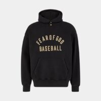 Hoodie ample coton molletonné flocage signature et baseball Noir Fear Of God