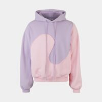 Hoodie ample molleton bicolore Rose Erl