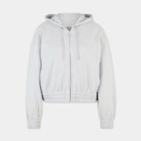 Hoodie crop décontracté zip coton Bleu Puma