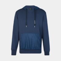 Hoodie droit jersey stretch poche en nylon Bleu Armani Exchange