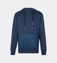 Hoodie droit jersey stretch poche en nylon Bleu Armani Exchange