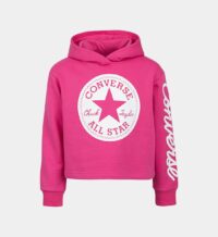 Hoodie droit signature coton mélangé Rose Converse