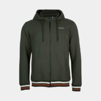 Hoodie droit zippé capuche coton mélangé Vert O'Neill