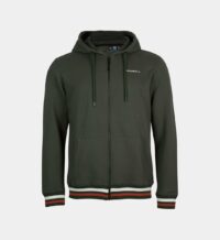 Hoodie droit zippé capuche coton mélangé Vert O'Neill