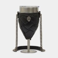 Housse bandoulière drink glass cuir matelassé Noir Kurt Geiger London