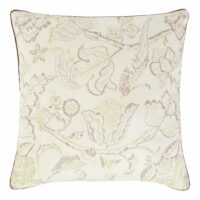 Housse de coussin Aigrette Crème satin de coton 40 x 40 cm Beige Jardin Secret