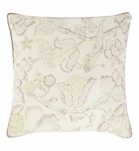 Housse de coussin Aigrette Crème satin de coton 40 x 40 cm Beige Jardin Secret