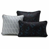 Housse de coussin Empreintes Bleu Le Jacquard Francais