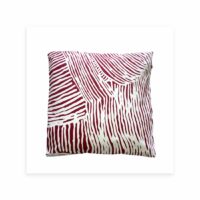 Housse de coussin Kuruyultu rouge 40 x 40 cm Blanc IDAIA