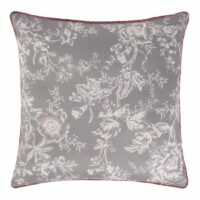 Housse de coussin Ophélia Argento satin de coton 40 x 40 cm Gris Jardin Secret