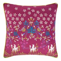 Housse de coussin Tonnelle Bosphore satin de coton 40 x 40 cm Bleu Jardin Secret