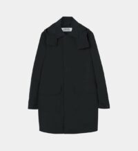 Imperméable droit à capuche mi-long Noir Loreak Mendian