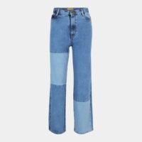 Jean Bay droit style patchwork taille haute Bleu Sessùn