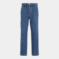 Jean droit coton taille haute Bleu Obey