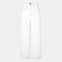 Jean large uni coton Blanc SIR The Label