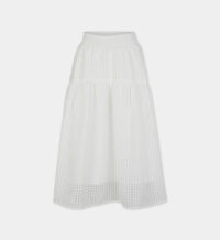 Jupe corolle effet quadrillé Blanc Designers Remix