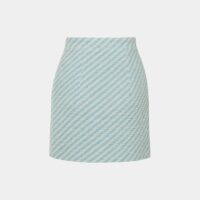 Jupe courte Tweed en coton Bleu Alessandra Rich