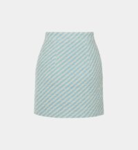 Jupe courte Tweed en coton Bleu Alessandra Rich